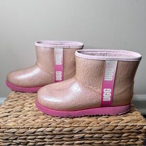 Ugg Classic mini clear boot with pink trimming size 6
